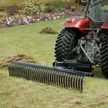 VEVOR Tow Behind Dethatcher, 72-inch Tow Dethatcher with 36 Steel Tines, 3-Point Lawn Dethatcher Rake with Attachments for Tractor, Landscape Rake for Garden, Farm, Grass