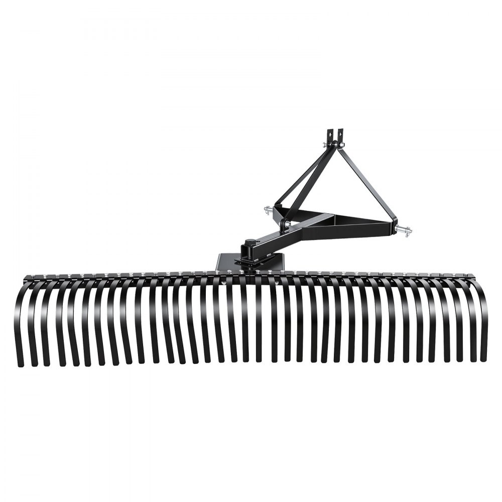VEVOR Tow Behind Dethatcher, 183 cm Tow Dethatcher with 36 Steel Tines, 3-Point Lawn Dethatchers Rake with Attachments for Tractor, Landscape Rake for Garden, Farm, Grass