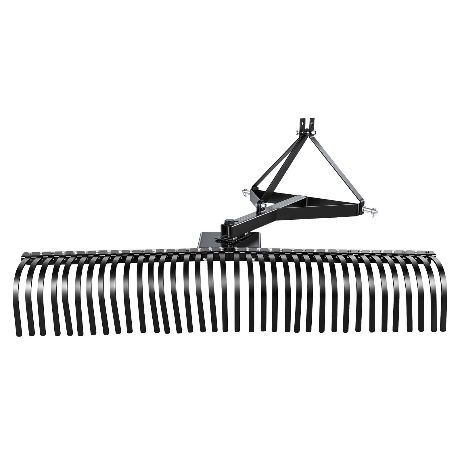 VEVOR Tow Behind Dethatcher, 183 cm Tow Dethatcher with 36 Steel Tines, 3-Point Lawn Dethatchers Rake with Attachments for Tractor, Landscape Rake for Garden, Farm, Grass