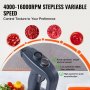 VEVOR Commercial Immersion Blender, 350W Heavy Duty Hand Mixer, 16 inch Stepless Variable Speed Mixer with Stainless Steel Blade, Multi-Purpose Portable Mixer for Soup, Sauces, Mashed Potatoes, Cream
