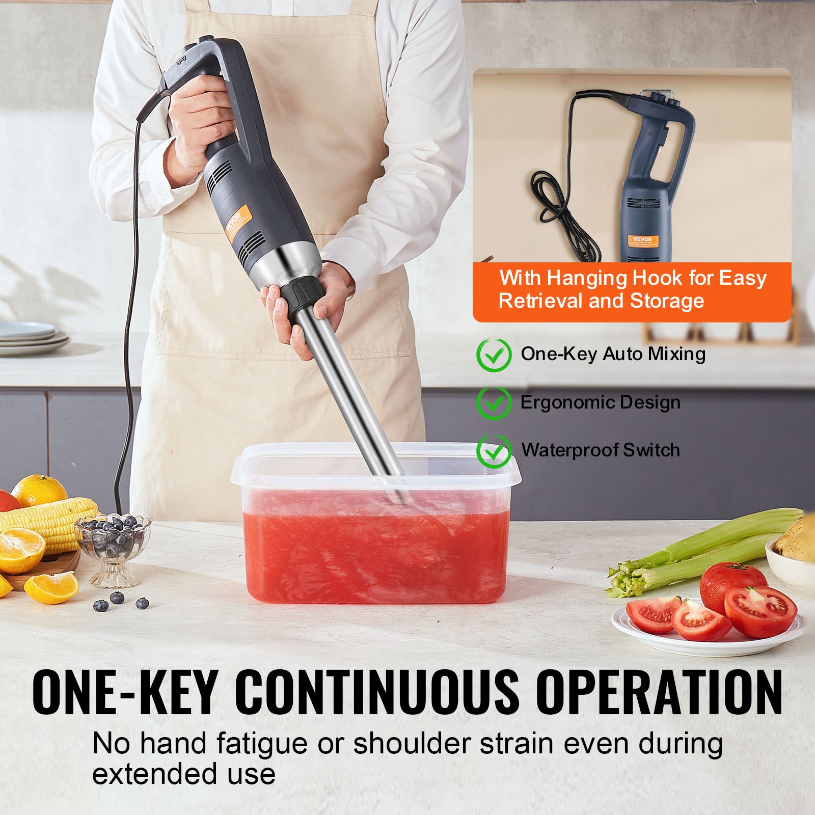Commercial Immersion Blender 350W Heavy Duty Hand Mixer for Soup Sauces Commercial Immersion Blender 350W Heavy Duty Hand Mixer for Soup Sauces