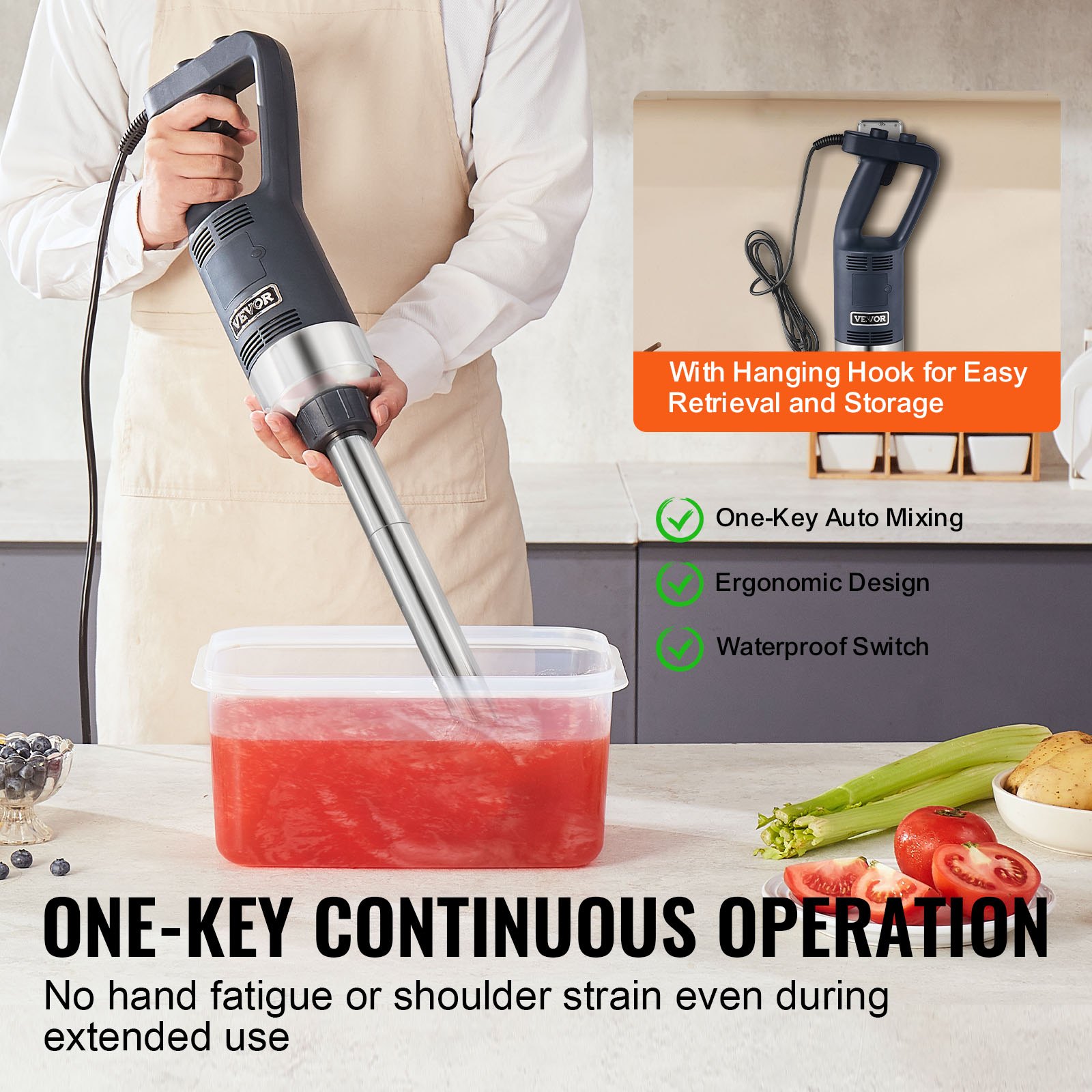 Commercial Immersion Blender 500W Heavy Duty Hand Mixer for Soup Sauces Commercial Immersion Blender 500W Heavy Duty Hand Mixer for Soup Sauces