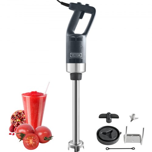 VEVOR Commercial Immersion Blender, 750W 16" Heavy Duty Hand Mixer, Variable Speed Kitchen Stick Mixer with 304 Stainless Steel Blade, Multi-Purpose Portable Mixer for Soup, Smoothie, Puree, Baby Food