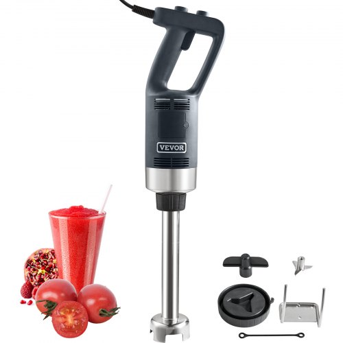 VEVOR Commercial Immersion Blender, 750W 12" Heavy Duty Hand Mixer, Variable Speed Kitchen Stick Mixer with 304 Stainless Steel Blade, Multi-Purpose Portable Mixer for Soup, Smoothie, Puree, Baby Food