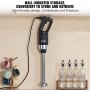 VEVOR Commercial Immersion Blender, 500 Watt Heavy Duty Hand Mixer, Variable Speed Kitchen Stick Mixer with 304 Stainless Steel Blade, Multi-Purpose Portable Mixer for Soup, Smoothie, Puree, Baby Food