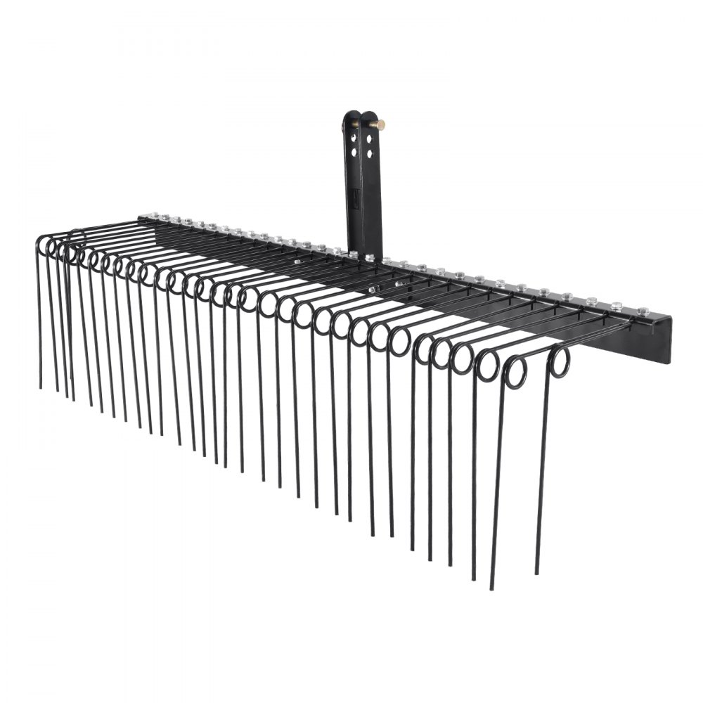 VEVOR Tow Behind Landscape Rake 72"/183 cm Lawn Dethatcher Rake with 32 Steel Tines