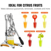 VEVOR Citrus juicepresse, håndpresset appelsinjuicepresse, manuel citrussaftpresser i kommerciel kvalitet, citronpresser, letrengørlig frugtpresser til citrongranatæbleappelsinjuice