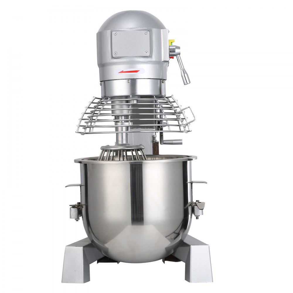 VEVOR Industrial Kitchen Mixer 15Qt 600W, 3 Gear Speeds (110/178/390 RPM), Durable 110V, Includes Stainless Bowl, Dough Hook, Whisk, Beater, Ideal for Educational Institutions, Bakeries, Eateries