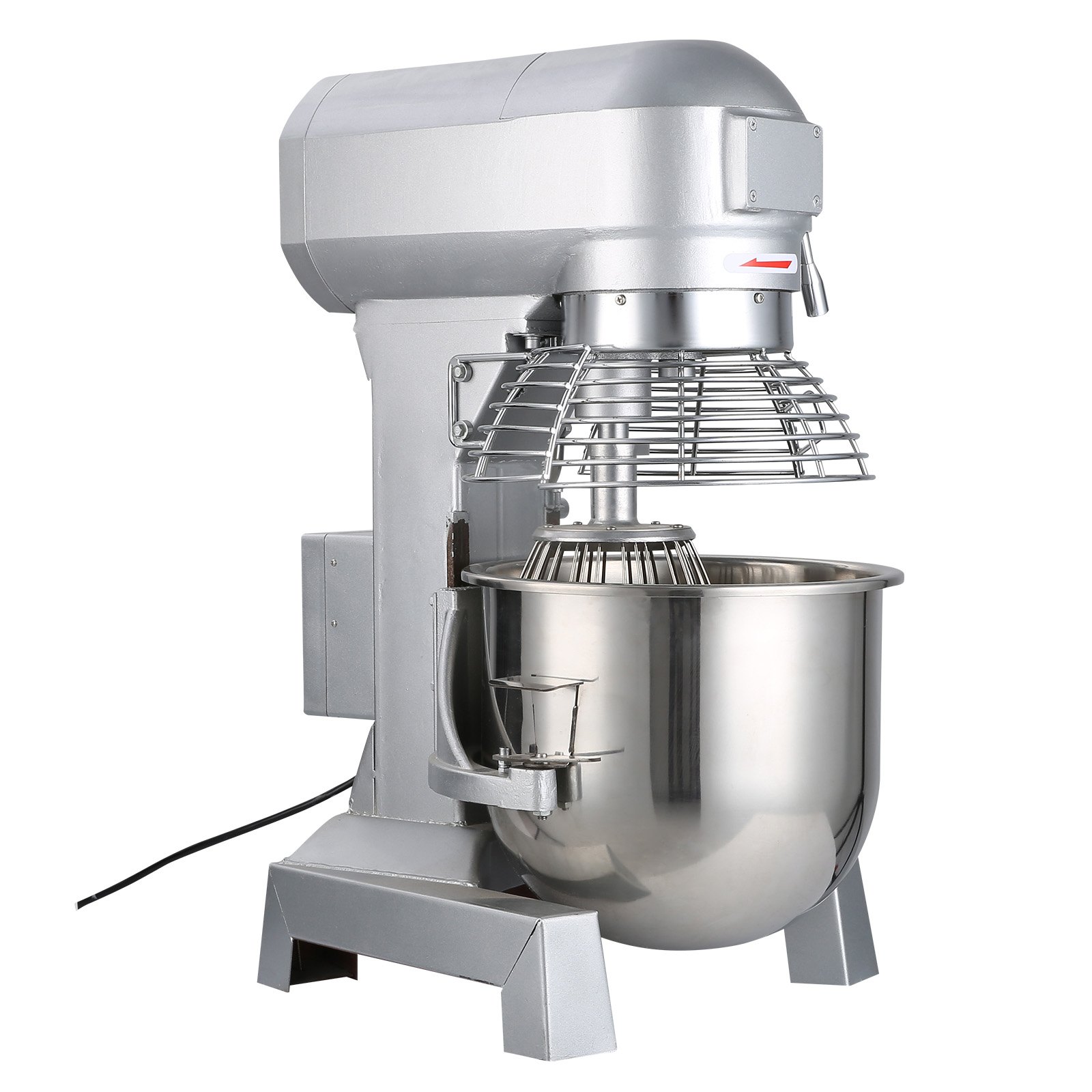 VEVOR Industrial Kitchen Mixer 15Qt 600W, 3 Gear Speeds (110/178/390 RPM), Durable 110V, Includes Stainless Bowl, Dough Hook, Whisk, Beater, Ideal for Educational Institutions, Bakeries, Eateries