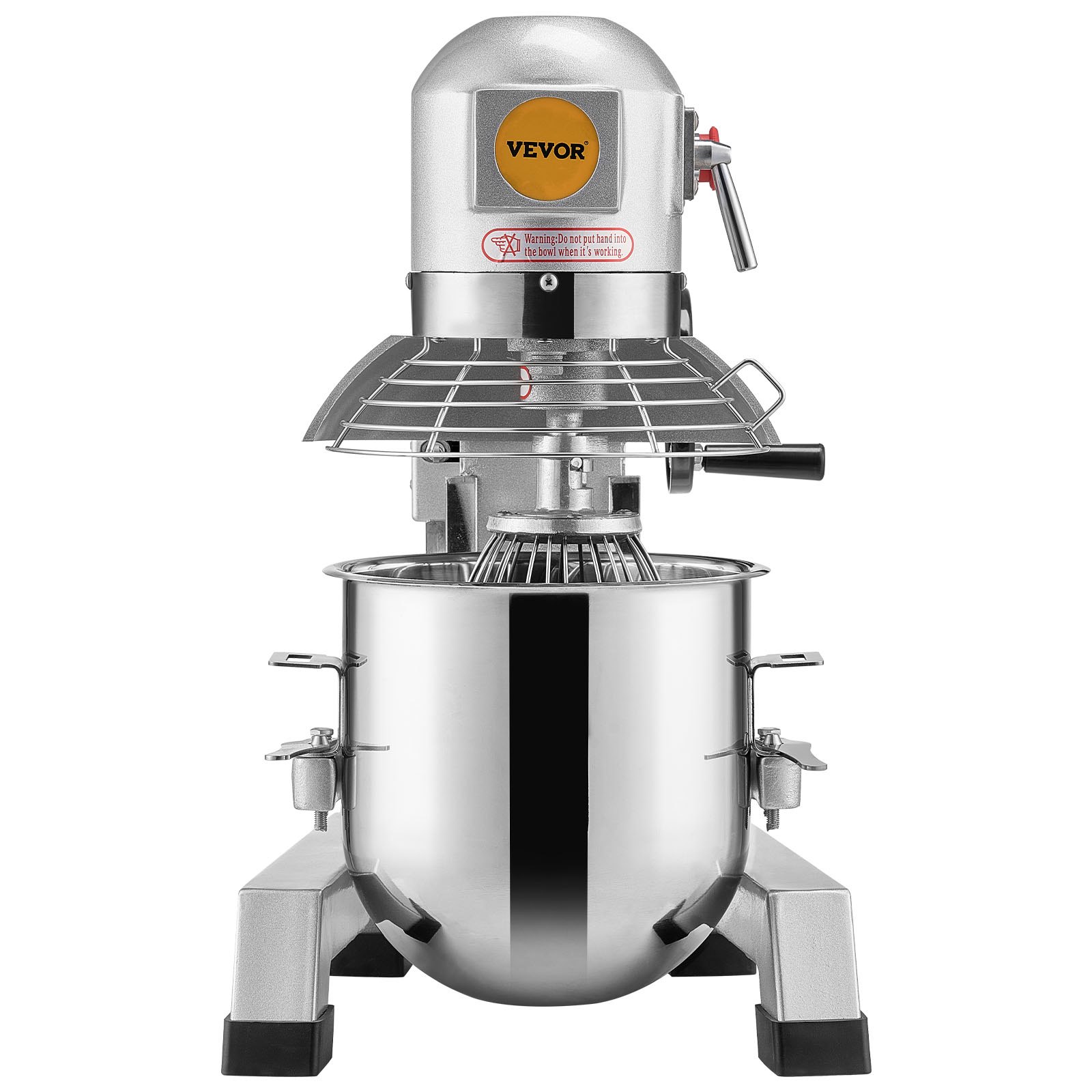 VEVOR Commercial Food Mixer, 18.7L Commercial Stand Mixer with 3 Adjustable Speeds, 1100W Dough Mixer with Stainless Steel Bowl and 3 Mixing Attachments, Ideal for Restaurant, Bakery, Pastry shop, Caf