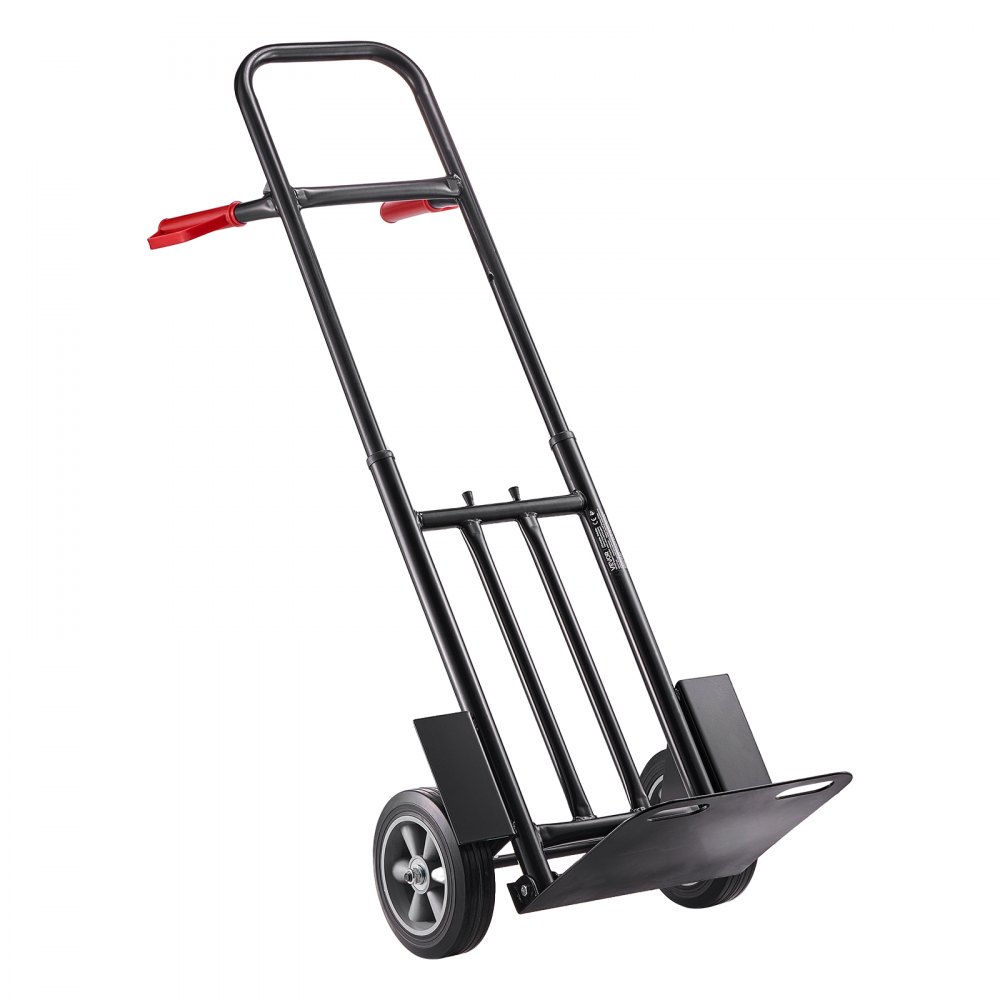 VEVOR Hand Truck, 272 kg Load Capacity, Heavy-Duty Hand Truck Dolly with Wheels & Telescoping Handle, Portable Trolley Dolly with Tie-down Strap for Moving Home, Office, Warehouse, Supermarket