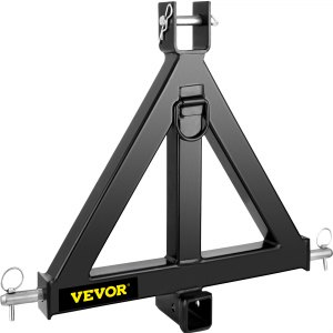 VEVOR 3 Point Hitch Receiver, 3 Point 2 Receiver Trailer Hitch Category 1  Tractor Tow Drawbar Adapter with Pins, Compatible with Kubota, Mahindra