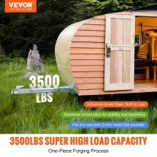 VEVOR Straight Trailer Coupler, for 2-Inch Hitch Ball, 2-Inch Channel, 3500 lbs Capacity, Heavy Duty Trailer Tongue Coupler, Ideal for Towing Station Wagons, Pickup Trucks, SUVs, Zinc Plated Surface