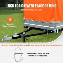 VEVOR Straight Trailer Coupler, for 2-Inch Hitch Ball, 2-Inch Channel, 3500 lbs Capacity, Heavy Duty Trailer Tongue Coupler, Ideal for Towing Station Wagons, Pickup Trucks, SUVs, Zinc Plated Surface