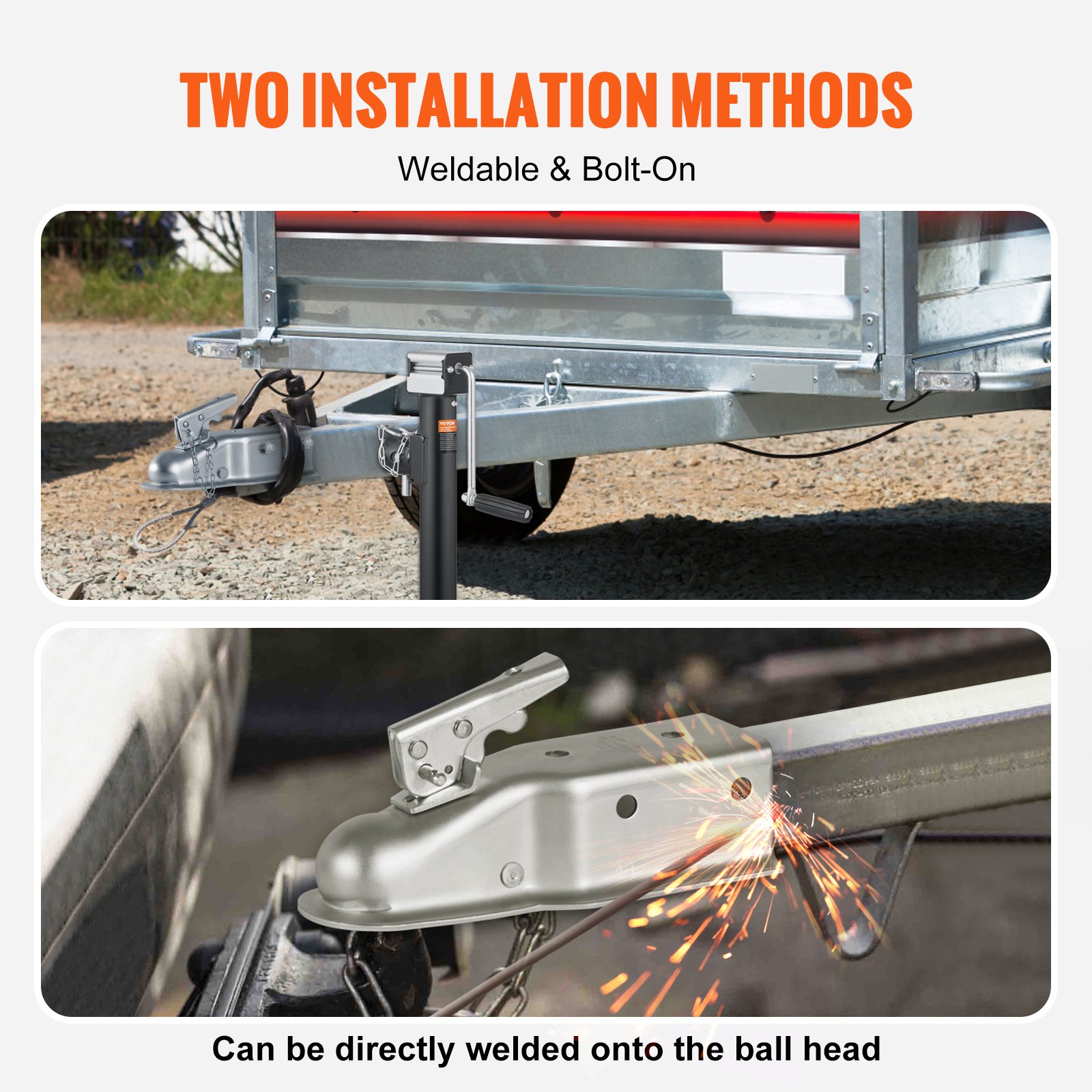 VEVOR Straight Trailer Coupler, for 5.08cm Hitch Ball, 7.62cm Channel, 2267kg Capacity, Heavy Duty Trailer Tongue Coupler, Ideal for Towing Station Wagons, Pickup Trucks, SUVs, Zinc Plated Surface