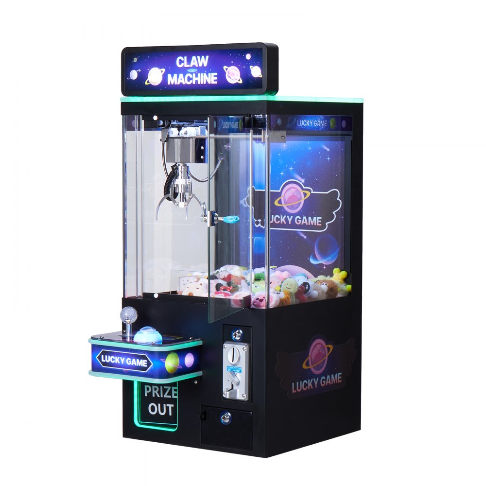 VEVOR Claw Crane Machine, Medium-Sized Arcade Game Machine with Light & Sound, Adjustable Steel Claws, Precise Toy Candy Grabber Prize Dispenser Vending Toy, for Commercial Home Cinema, Black Purple