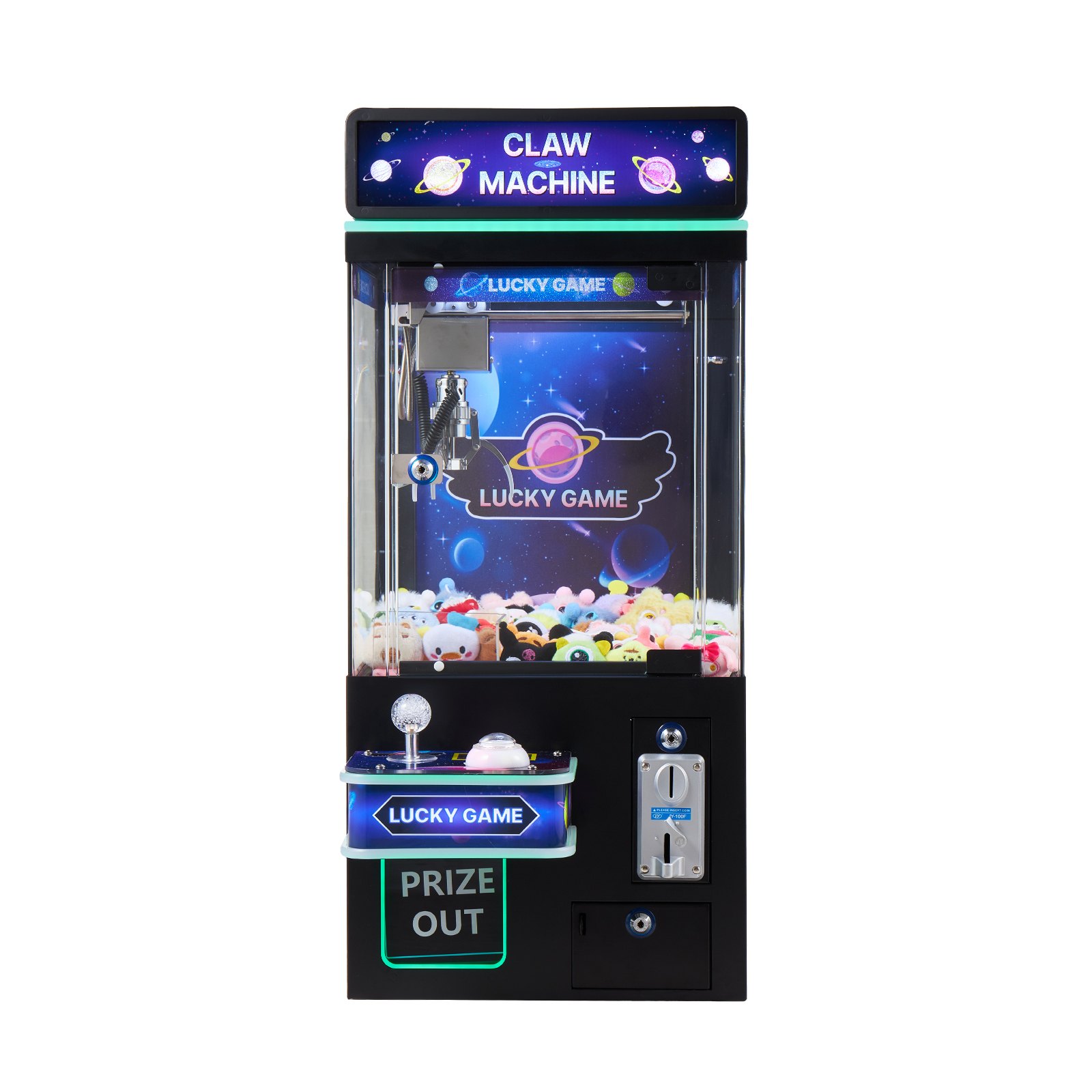 VEVOR Claw Crane Machine, Medium-Sized Arcade Game Machine with Light & Sound, Adjustable Steel Claws, Precise Toy Candy Grabber Prize Dispenser Vending Toy, for Commercial Home Cinema, Black Purple