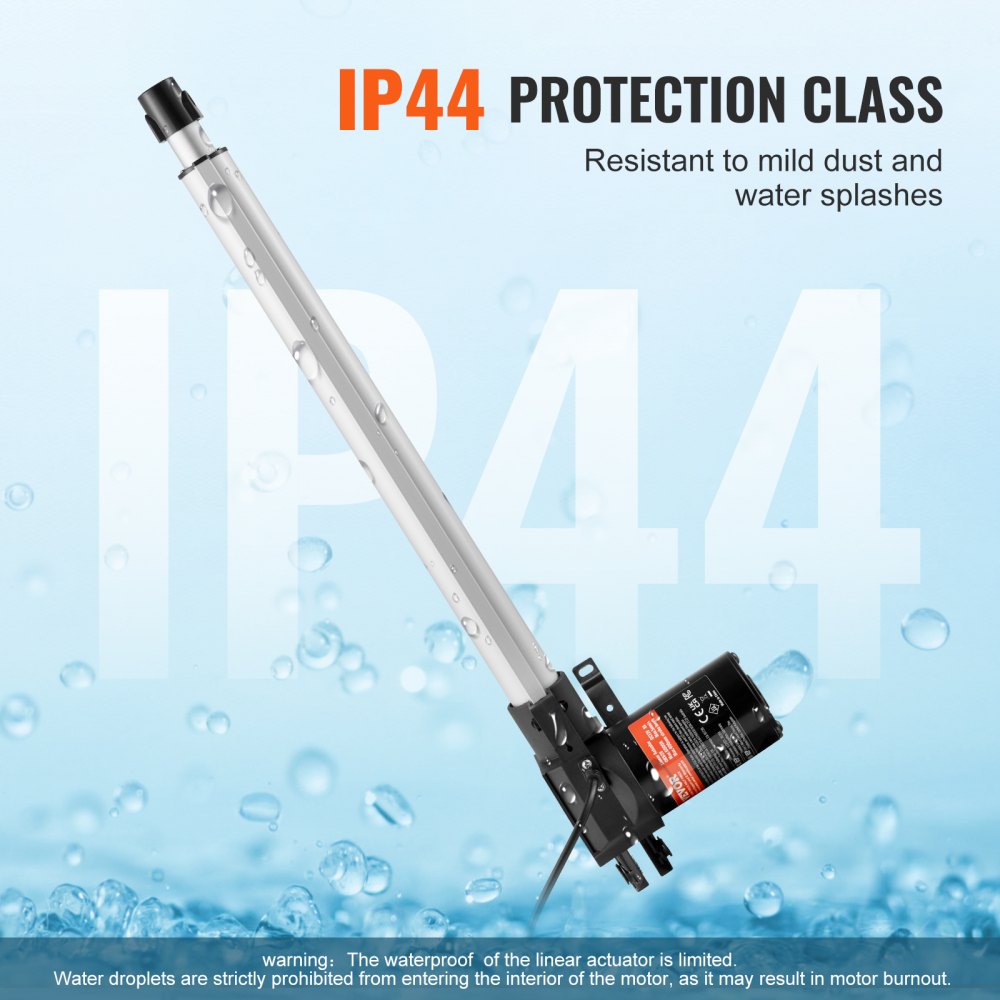 VEVOR Linear Actuator 12V, 16 Inch Heavy Duty 1320lbs/6000N Linear Actuator, 0.19"/s Linear Motion Actuator with Mounting Bracket & IP44 Protection for Electric Door Industrial Machinery Vessels Cargo