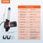 VEVOR Linear Actuator 12V 6Inch Heavy Duty 1320lbs/6000N 0.19"/s IP44 Protection