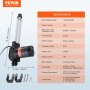 VEVOR Linear Actuator 12V 8Inch Heavy Duty 1320lbs/6000N 0.19"/s IP44 Protection