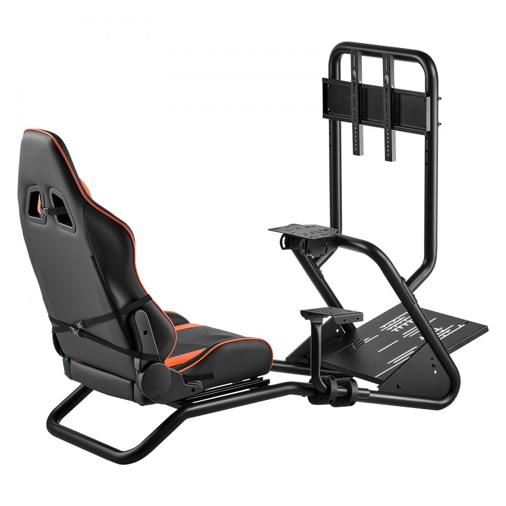 VEVOR Racing Wheel Stand, Heavy-Duty Simulator Cockpit Steering Wheel Stand with Monitor Stand, Fit Logitech G25,G27,G29,G920,G923, Thrustmaster T300RS,TX F458,T500RS,T3PA-PRO (F1/GT) and CSR Pedals