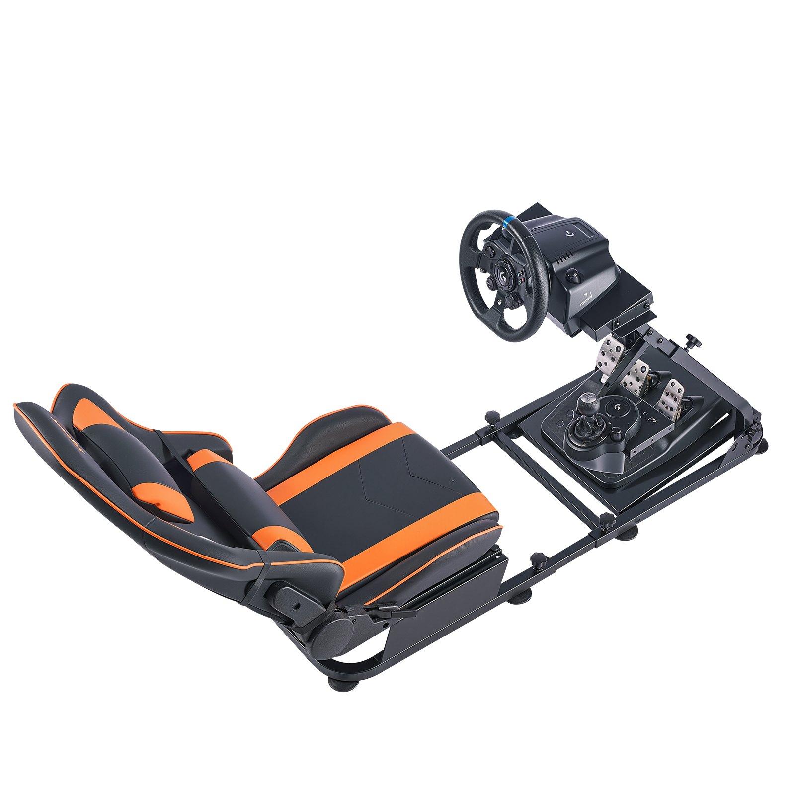 VEVOR Racing Wheel Stand, Heavy-Duty Simulator Cockpit Steering Stand with Dual-Rail Dual-Arm, Fit Logitech G25,G27,G29,G920,G923, Thrustmaster T300RS,TX F458,T500RS,T3PA-PRO (F1/GT) and CSR Pedals