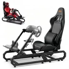 VEVOR Racing Wheel Stand For Logitech G923/G920/G29, Heavy Duty Steel Driving Simulator Cockpit-Thrustmaster T248P, Steering Wheel Bracket Height & Foot Pedal Angle Adjustable,Max Load 330 LBS Compact