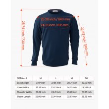 Camisa VEVOR FR ignífuga de manga larga para trabajo para hombre, azul marino, talla XL