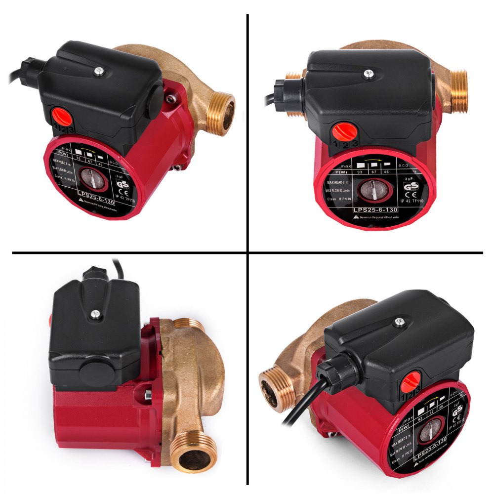 3 Speed Hot Water Circulation Pump 50L/min 6m 1 Inch Recirculating 19.7 ft