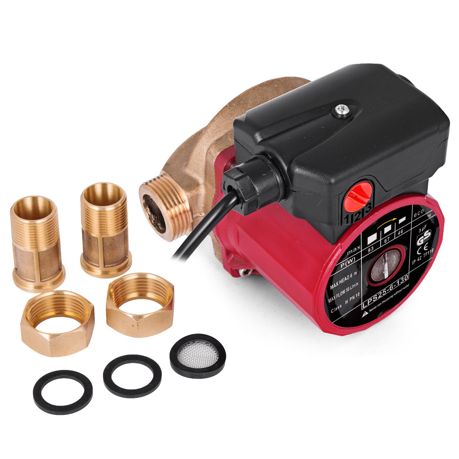 3 Speed Hot Water Circulation Pump 50L/min 6m 1 Inch Recirculating 19.7 ft