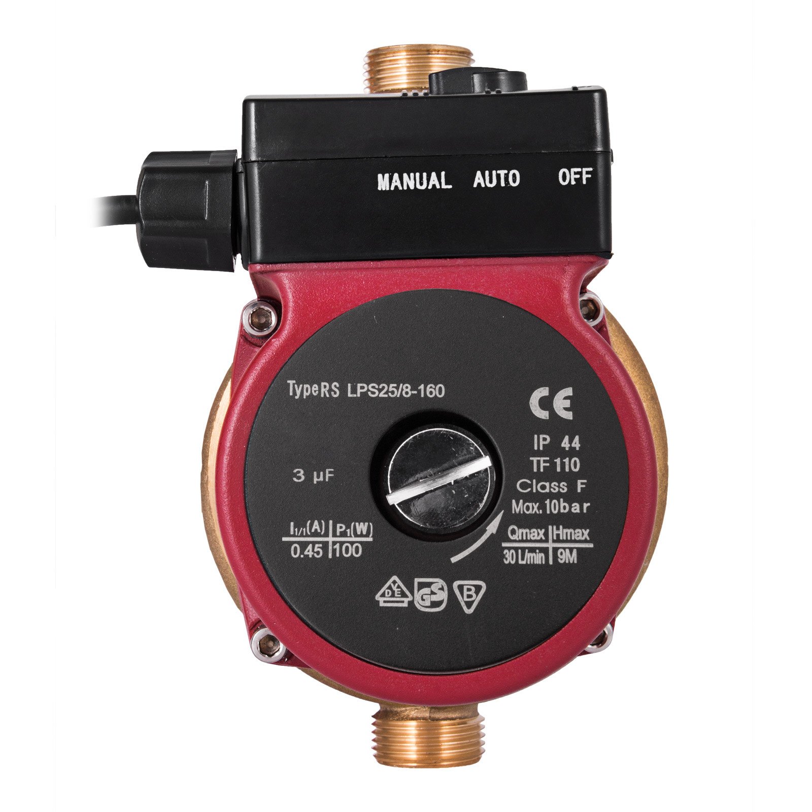 LPS25/8-180 3 Speed Brass Solar Hot Water Heater Circulator Circulation Pump