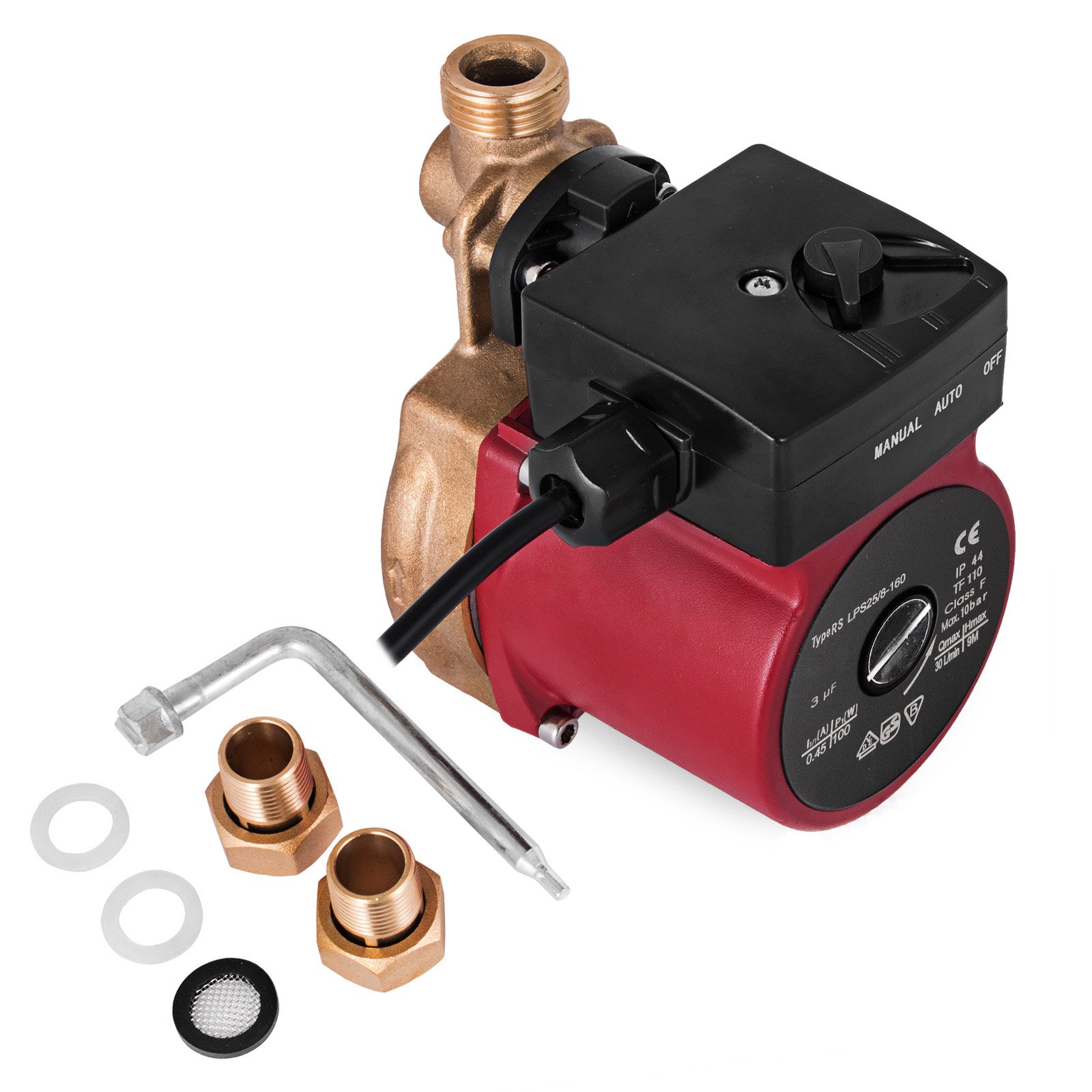 LPS25/8-180 3 Speed Brass Solar Hot Water Heater Circulator Circulation Pump