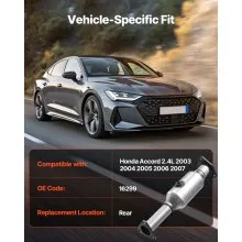 VEVOR Catalytic Converter, Compatible with Honda Accord 2.4L 2003 2004 2005 2006 2007, 2.4L L4 Engine, Rear, Replacement OE 16299, Stainless Steel Material, for Quick Exhaust Gas Purification