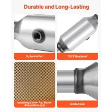 VEVOR Catalytic Converter, Compatible with Honda Accord 2.4L 2003 2004 2005 2006 2007, 2.4L L4 Engine, Rear, Replacement OE 16299, Stainless Steel Material, for Quick Exhaust Gas Purification