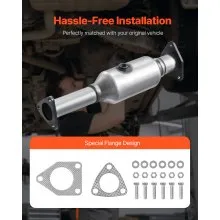 VEVOR Catalytic Converter, Compatible with Honda Accord 2.4L 2003 2004 2005 2006 2007, 2.4L L4 Engine, Rear, Replacement OE 16299, Stainless Steel Material, for Quick Exhaust Gas Purification