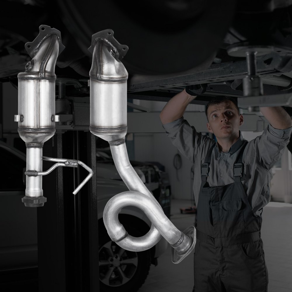 VEVOR Catalytic Converter, 2 Pack, Compatible with 2012-2017 Jeep Wrangler 3.6L V6, Front, Replacement OE 641511, Stainless Steel Material High Flow Catalytic Converter, for Exhaust Gas Purification