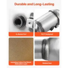 VEVOR Catalytic Converter, 2 Pack, Compatible with 2012-2017 Jeep Wrangler 3.6L V6, Front, Replacement OE 641511, Stainless Steel Material High Flow Catalytic Converter, for Exhaust Gas Purification