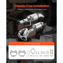 VEVOR Catalytic Converter, 2 Pack, Compatible with 2012-2017 Jeep Wrangler 3.6L V6, Front, Replacement OE 641511, Stainless Steel Material High Flow Catalytic Converter, for Exhaust Gas Purification