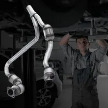 VEVOR Catalytic Converter, 2 Pack, Compatible with 2007-2009 Jeep Wrangler 3.8L V6, Front, Right, Replacement OE 50482, Stainless Steel Material High Flow Converter, for Exhaust Gas Purification