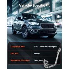 VEVOR Catalytic Converter, 2 Pack, Compatible with 2004-2006 Jeep Wrangler 4.0L L6, Front, Rear, Replacement OE 645174, Stainless Steel Material High Flow Converter, for Exhaust Gas Purification