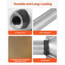 VEVOR Catalytic Converter, 2 Pack, Compatible with 2004-2006 Jeep Wrangler 4.0L L6, Front, Rear, Replacement OE 645174, Stainless Steel Material High Flow Converter, for Exhaust Gas Purification