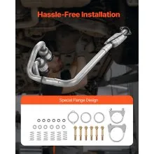 VEVOR Catalytic Converter, 2 Pack, Compatible with 2004-2006 Jeep Wrangler 4.0L L6, Front, Rear, Replacement OE 645174, Stainless Steel Material High Flow Converter, for Exhaust Gas Purification