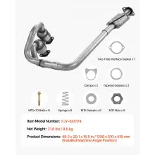 VEVOR Catalytic Converter, 2 Pack, Compatible with 2004-2006 Jeep Wrangler 4.0L L6, Front, Rear, Replacement OE 645174, Stainless Steel Material High Flow Converter, for Exhaust Gas Purification