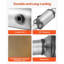 VEVOR Catalytic Converter, Compatible with Chrysler 200 Sebring/Dodge Avenger Caliber Journey /Jeep Compass Patriot, 2.4L L4, Front, Replacement OE 54735, Stainless Steel, for Exhaust Gas Purification