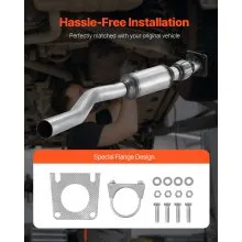 VEVOR Catalytic Converter, Compatible with Chrysler 200 Sebring/Dodge Avenger Caliber Journey /Jeep Compass Patriot, 2.4L L4, Front, Replacement OE 54735, Stainless Steel, for Exhaust Gas Purification