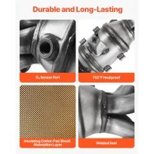 VEVOR Catalytic Converter, Compatible with Kia Soul Rio/Hyundai Veloster Accent, 1.6L L4, Front, Replacement OE 674-891, 16680, Stainless Steel High Flow Converter, for Exhaust Gas Purification