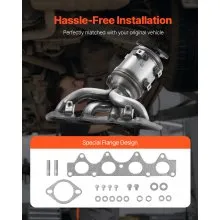 VEVOR Catalytic Converter, Compatible with Kia Soul Rio/Hyundai Veloster Accent, 1.6L L4, Front, Replacement OE 674-891, 16680, Stainless Steel High Flow Converter, for Exhaust Gas Purification