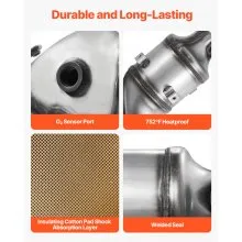 VEVOR Catalytic Converter, Compatible with Nissan Altima 2007 2008 2009 2010 2011 2012 2013 2.5L L4, Front, Replacement OE 674-933, Stainless Steel High Flow Converter, for Exhaust Gas Purification