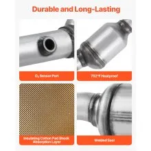 VEVOR Catalytic Converter, Compatible with Nissan Frontier NV1500 NV2500 NV3500 Pathfinder Xterra/Suzuki Equator, 4.0L V6, Front, Left, Rear, Right, Replacement OE 16399, for Exhaust Gas Purification