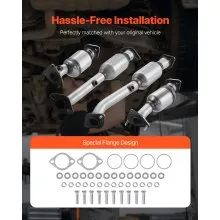 VEVOR Catalytic Converter, Compatible with Nissan Frontier NV1500 NV2500 NV3500 Pathfinder Xterra/Suzuki Equator, 4.0L V6, Front, Left, Rear, Right, Replacement OE 16399, for Exhaust Gas Purification